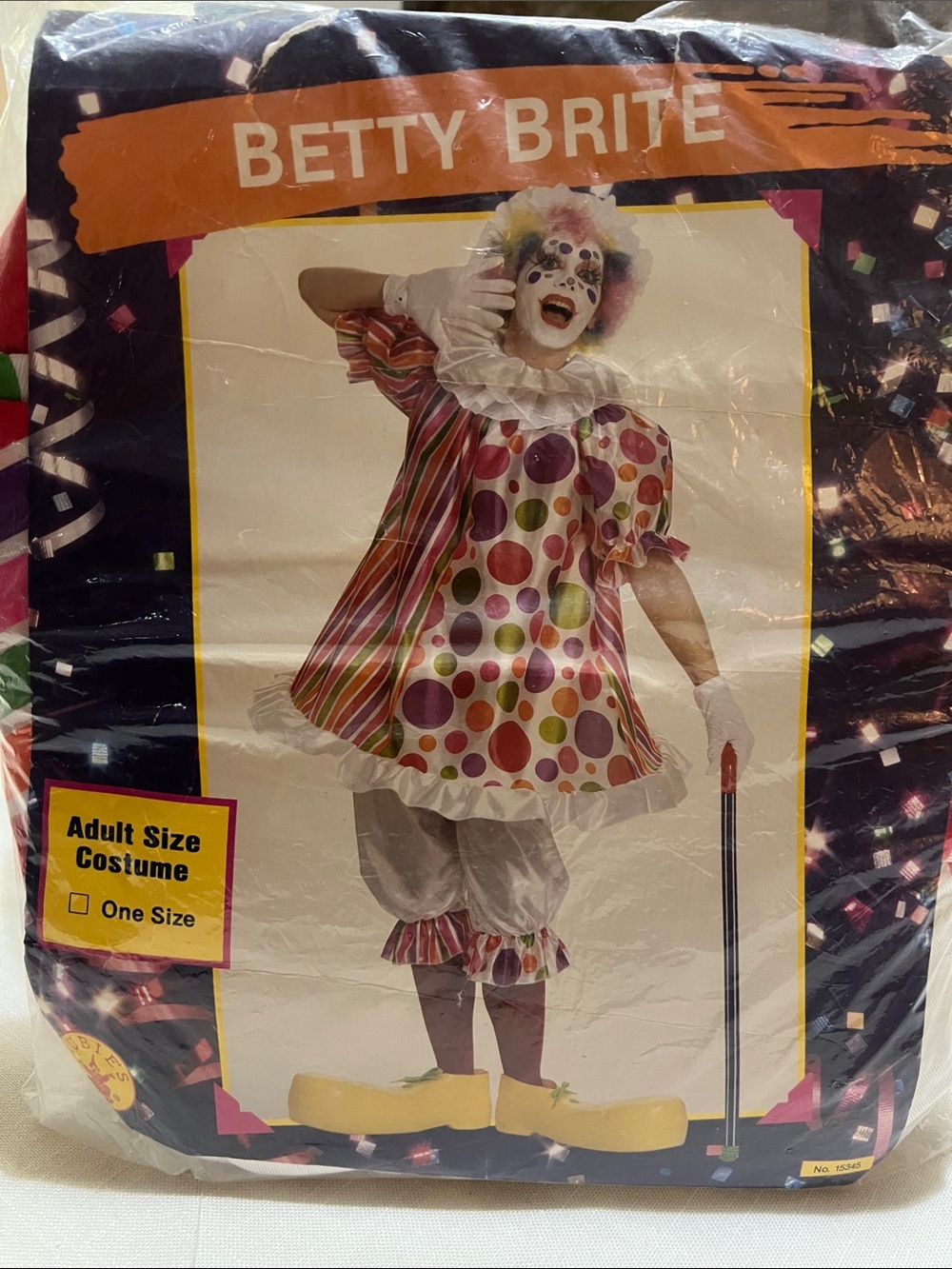 Adult Multicolor Polka Dot Clown Costume